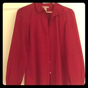 professional pink button down top. banana republic